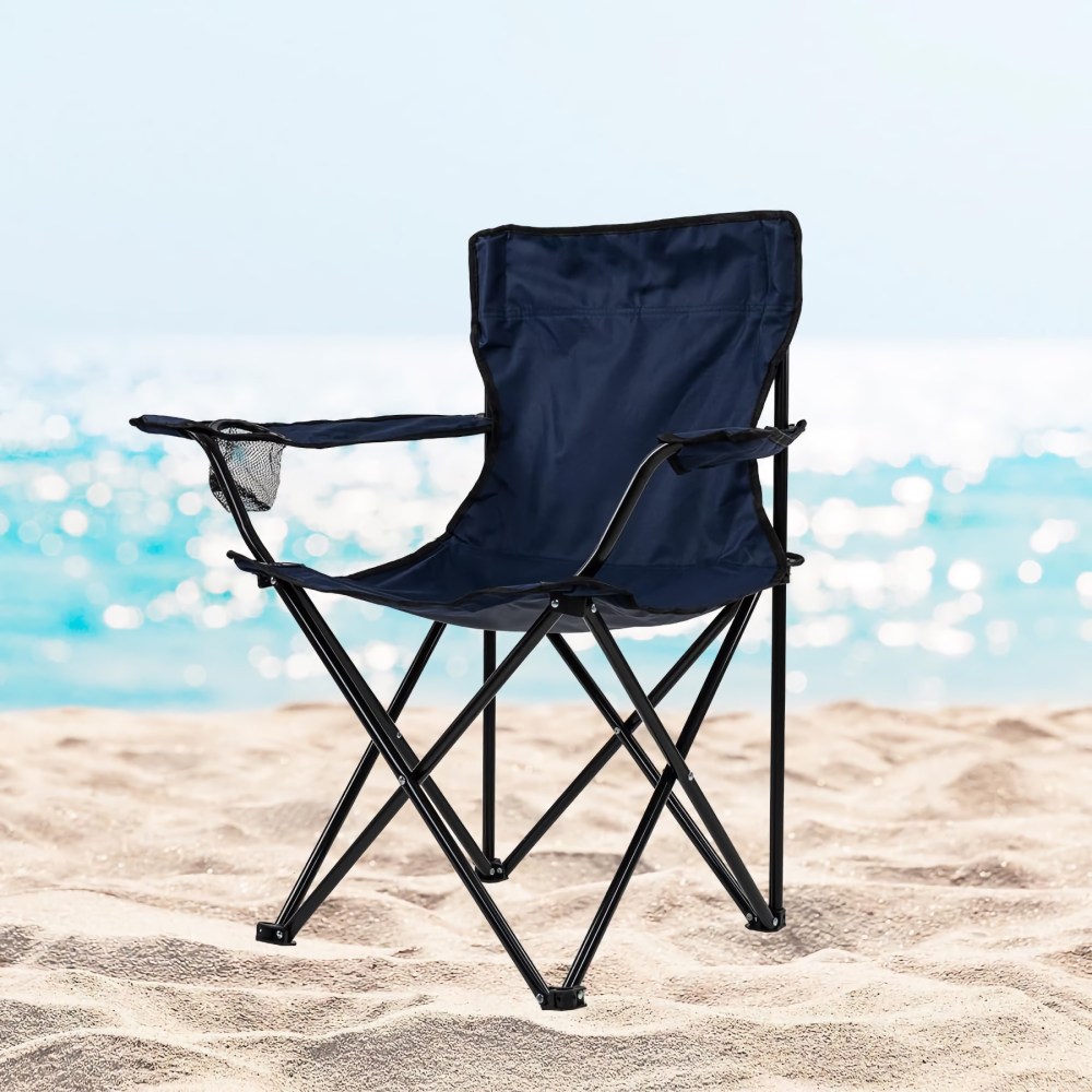 a chair sitting in front of a body of water